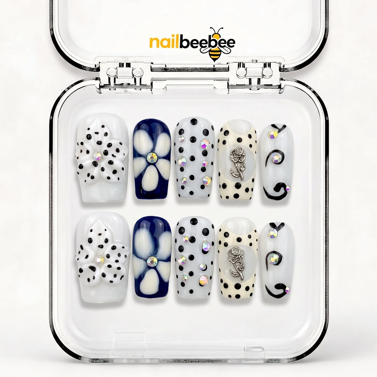 NB-D136 Handmade Short Square Acrylic for Date Night,Travel