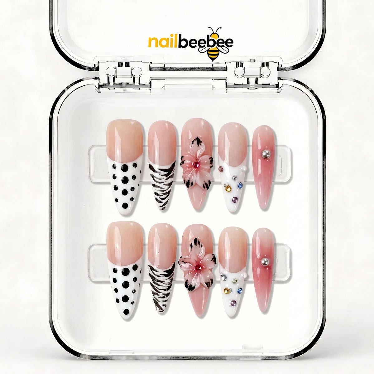 NB-S217 Handmade Medium Stiletto Acrylic for Date Night,Travel