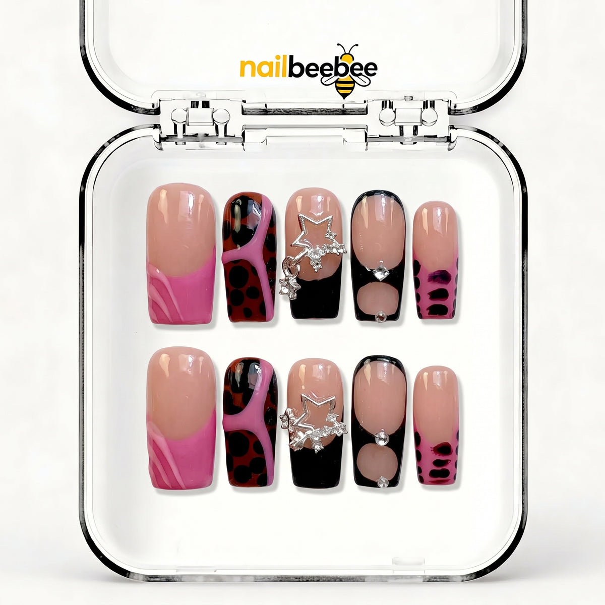 NB-D113 Handmade Short Square Acrylic for Date Night,Travel