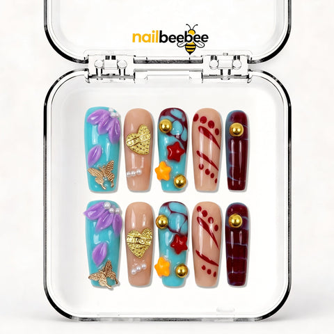 NB-Z124 Handmade Short Square Acrylic for Date Night,Travel