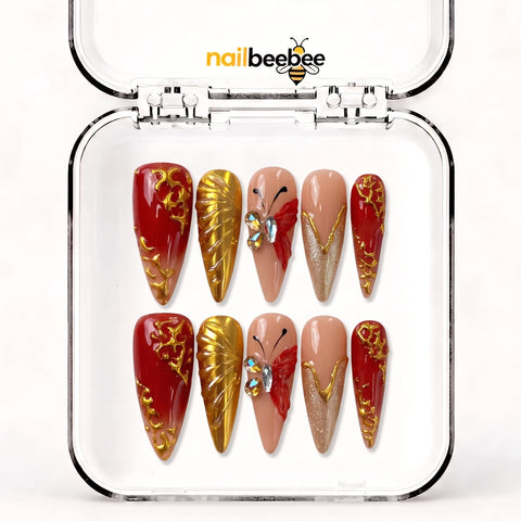 NB-S90 Handmade Medium Stiletto Acrylic for Date Night,Travel