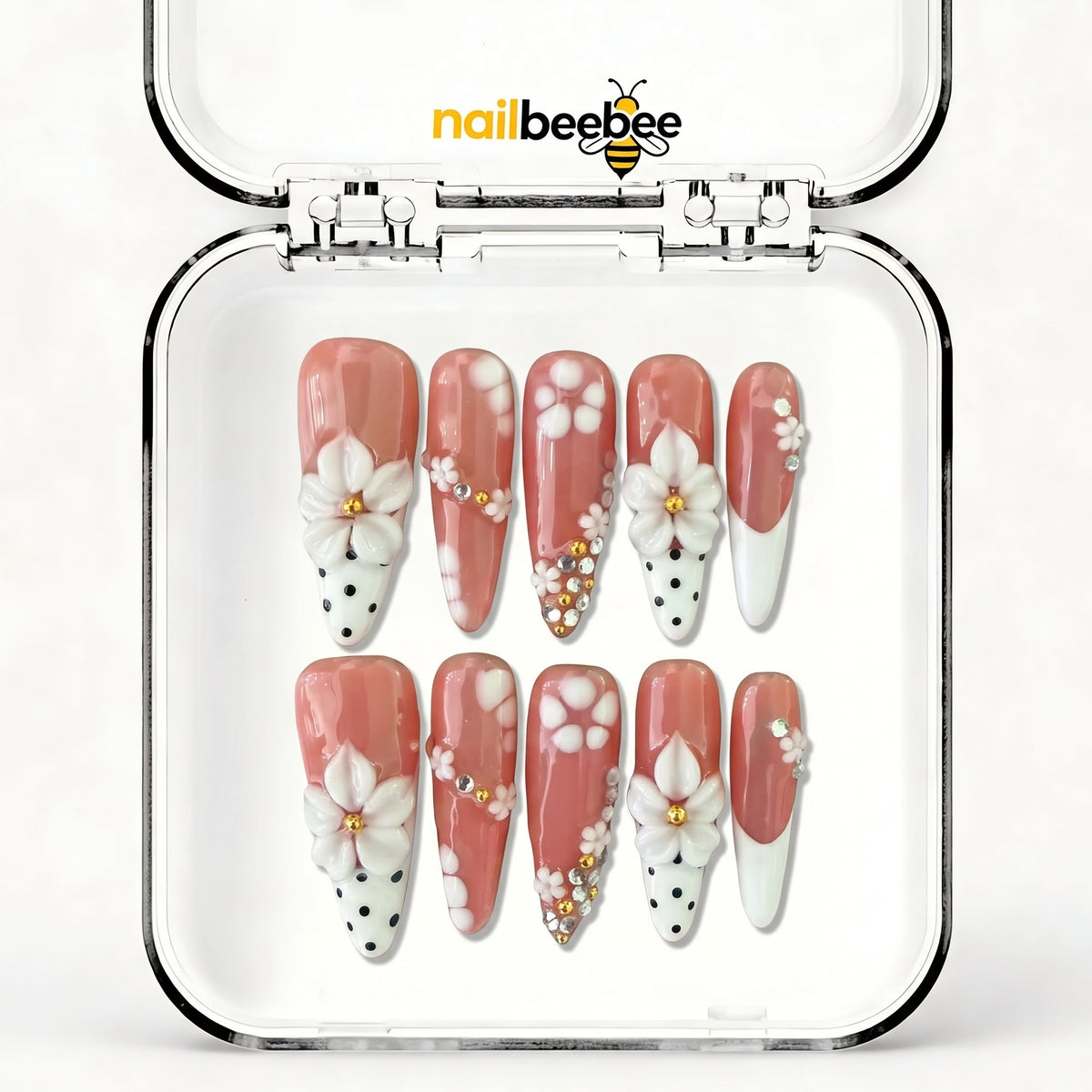 NB-S299 Handmade Medium Stiletto Acrylic for Date Night,Travel