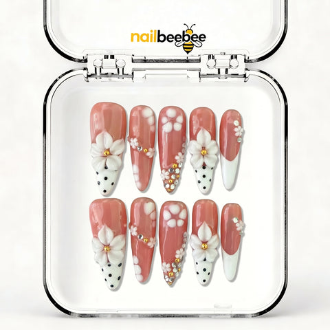 NB-S299 Handmade Medium Stiletto Acrylic for Date Night,Travel