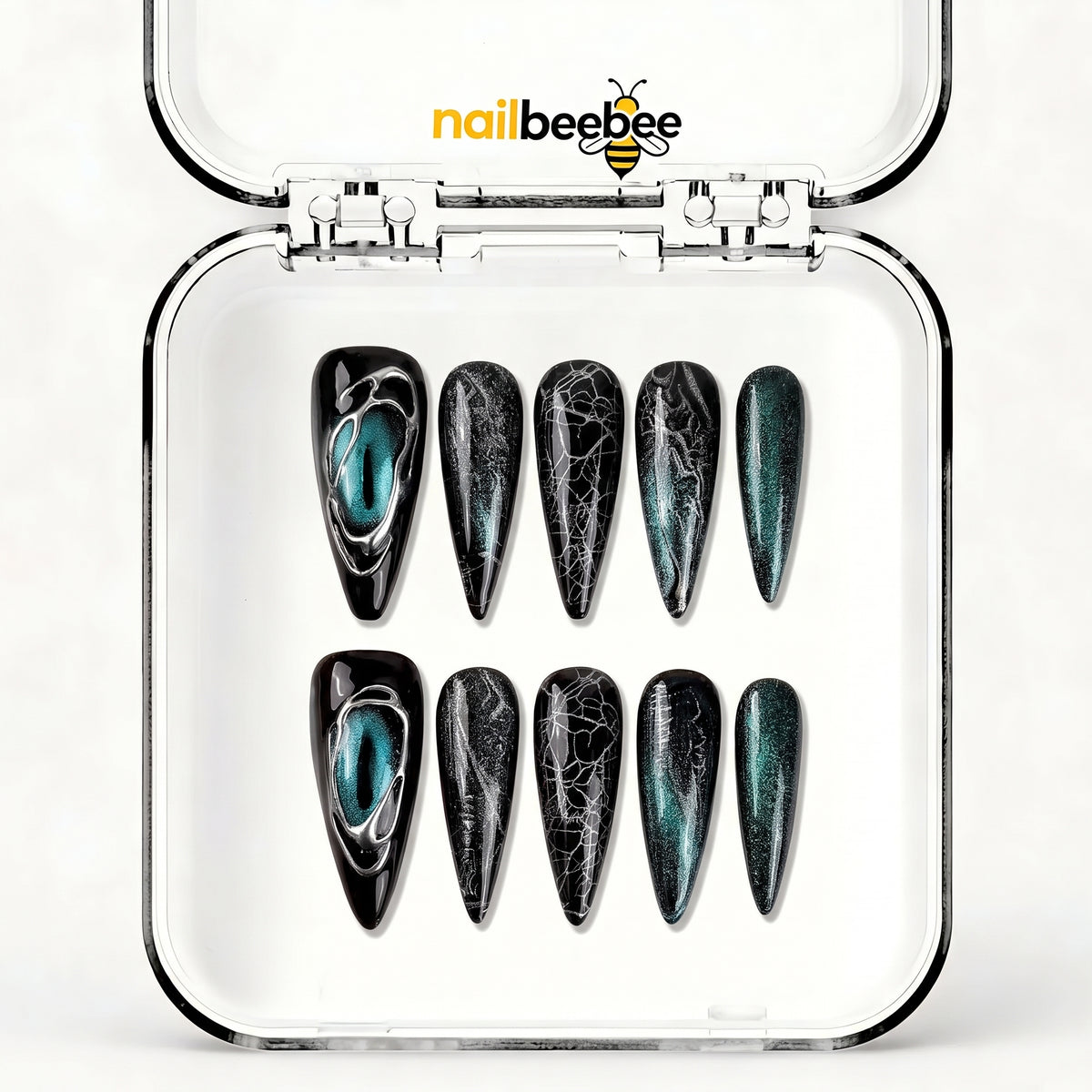 NB-S243 Handmade Medium Stiletto Acrylic for Date Night,Travel