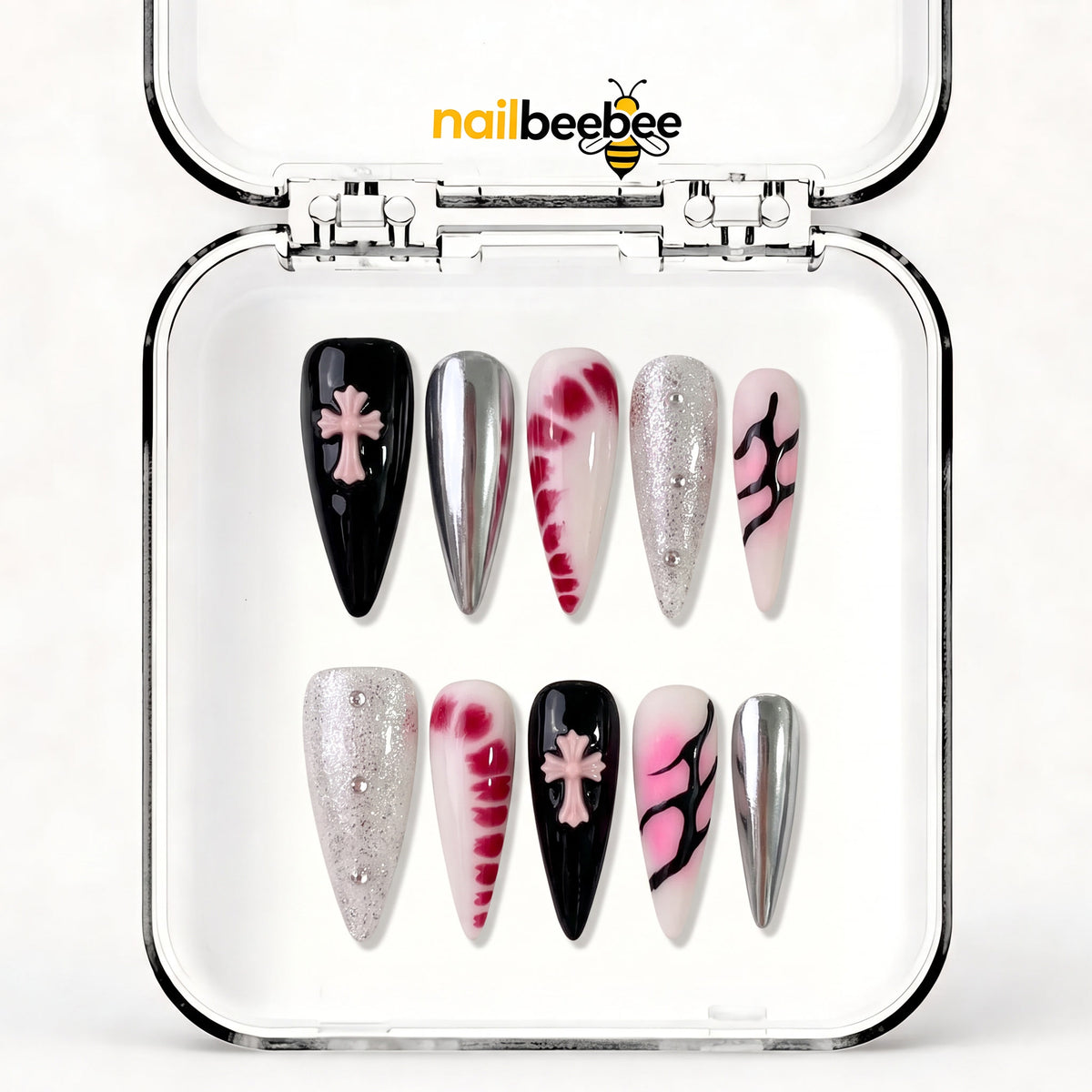 NB-S194 Handmade Medium Stiletto Acrylic for Date Night,Travel