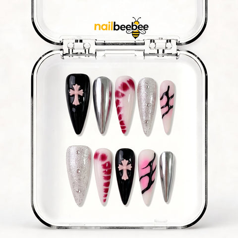 NB-S194 Handmade Medium Stiletto Acrylic for Date Night,Travel