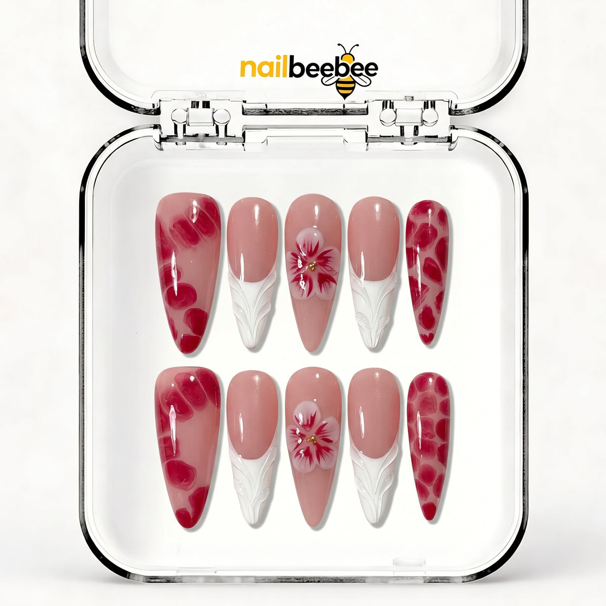 NB-S125 Handmade Medium Stiletto Acrylic for Date Night,Travel