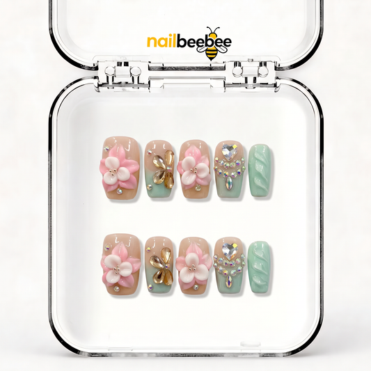 NB-D21 Handmade Short Square Acrylic for Date Night,Travel
