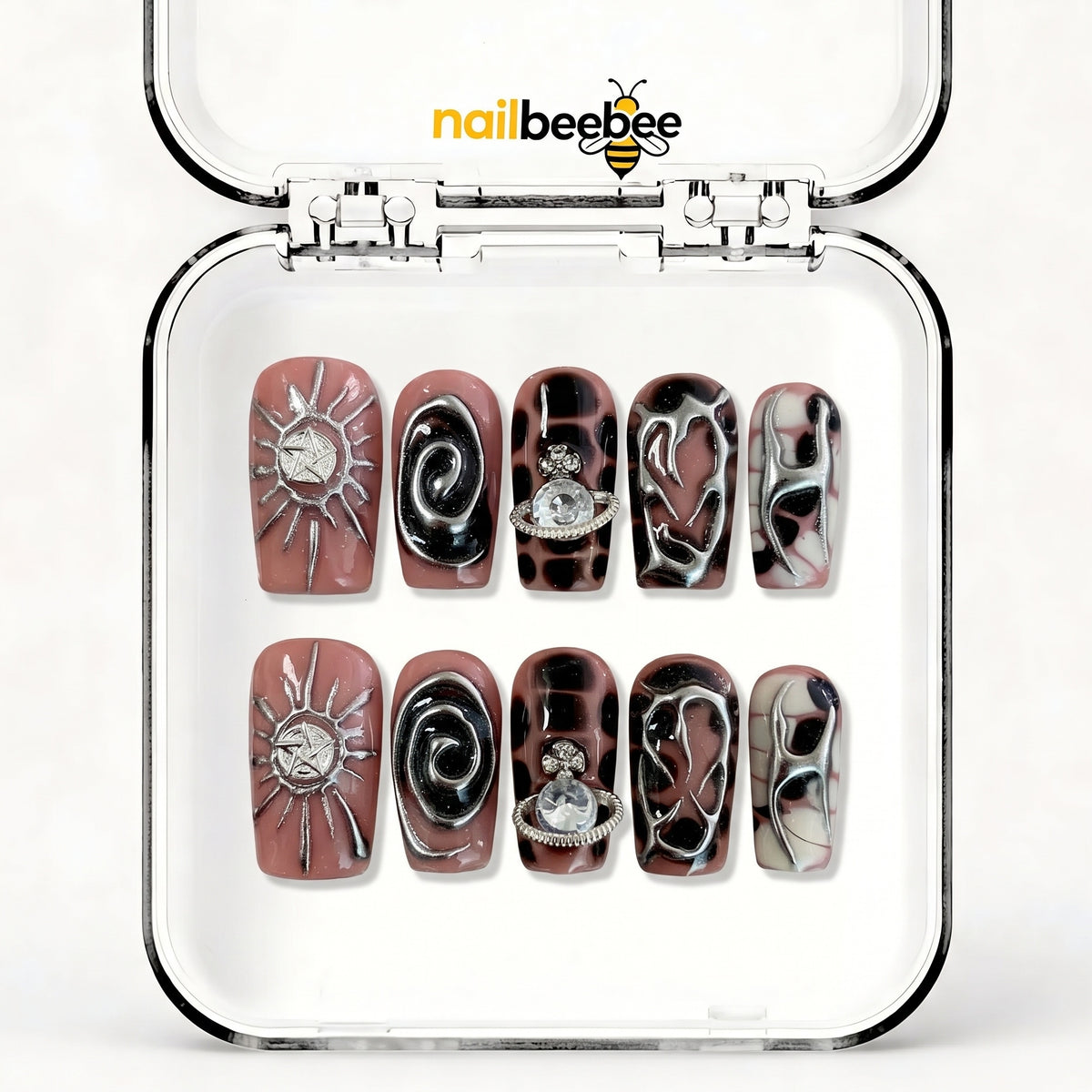 NB-D149 Handmade Short Square Acrylic for Date Night,Travel