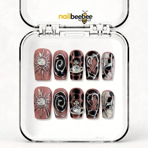 NB-D149 Handmade Short Square Acrylic for Date Night,Travel