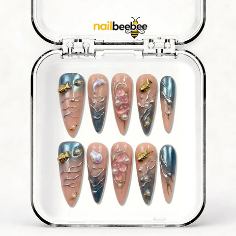 NB-S150 Handmade Medium Stiletto Acrylic for Date Night,Travel