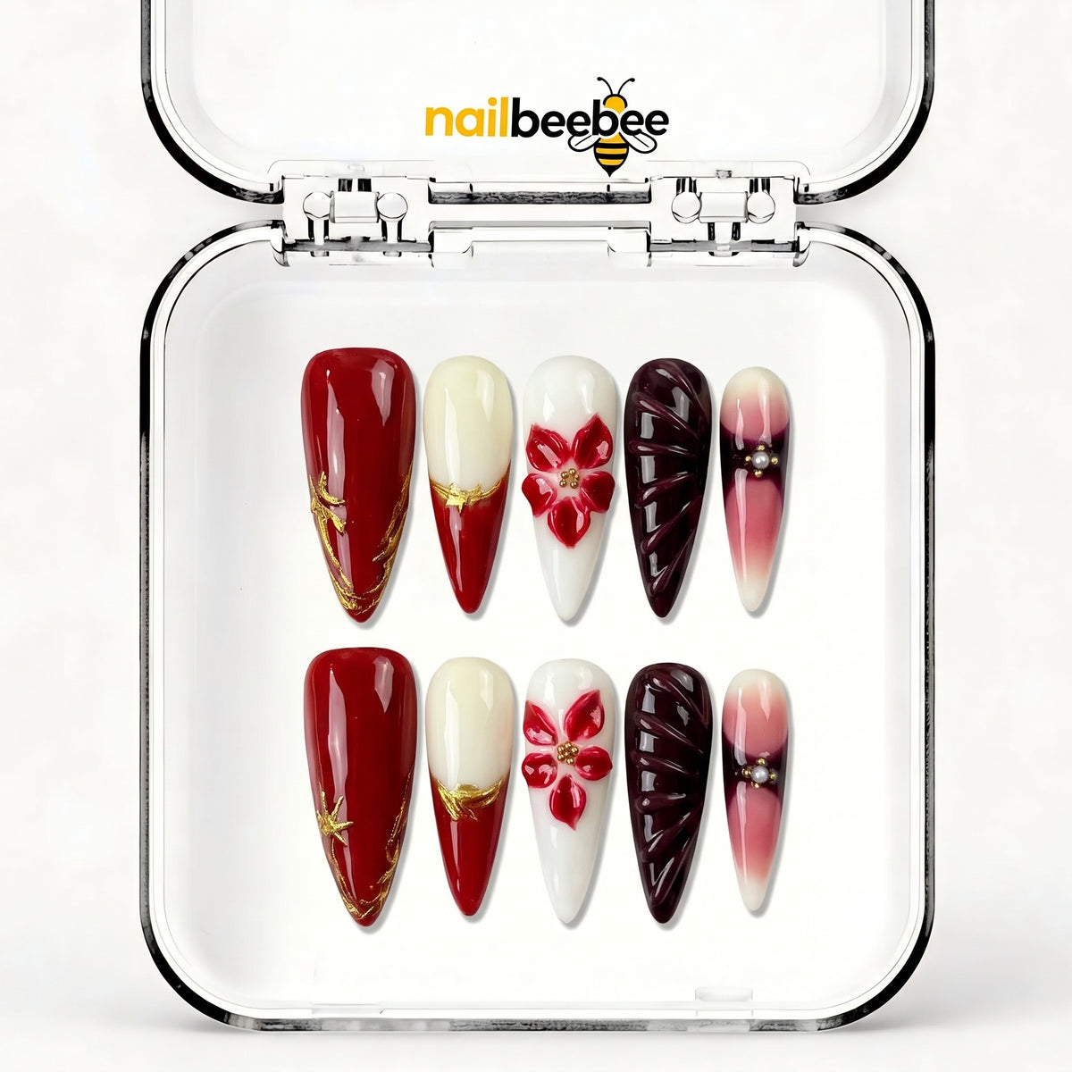NB-S296 Handmade Medium Stiletto Acrylic for Date Night,Travel