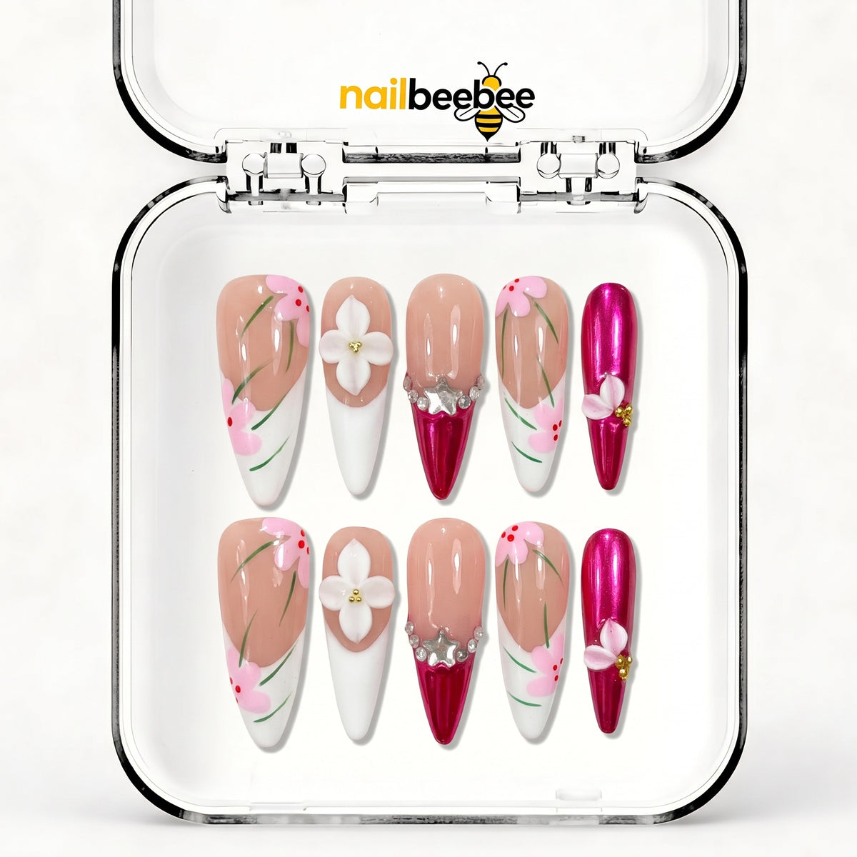 NB-S128 Handmade Medium Stiletto Acrylic for Date Night,Travel