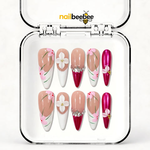NB-S128 Handmade Medium Stiletto Acrylic for Date Night,Travel