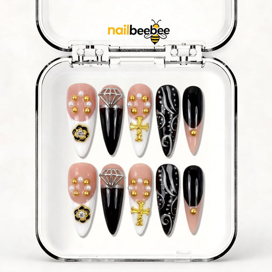 NB-S100 Handmade Medium Stiletto Acrylic for Date Night,Travel