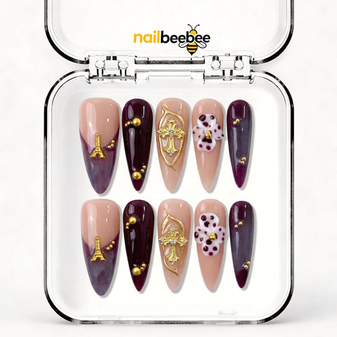 NB-S178 Handmade Medium Stiletto Acrylic for Date Night,Travel