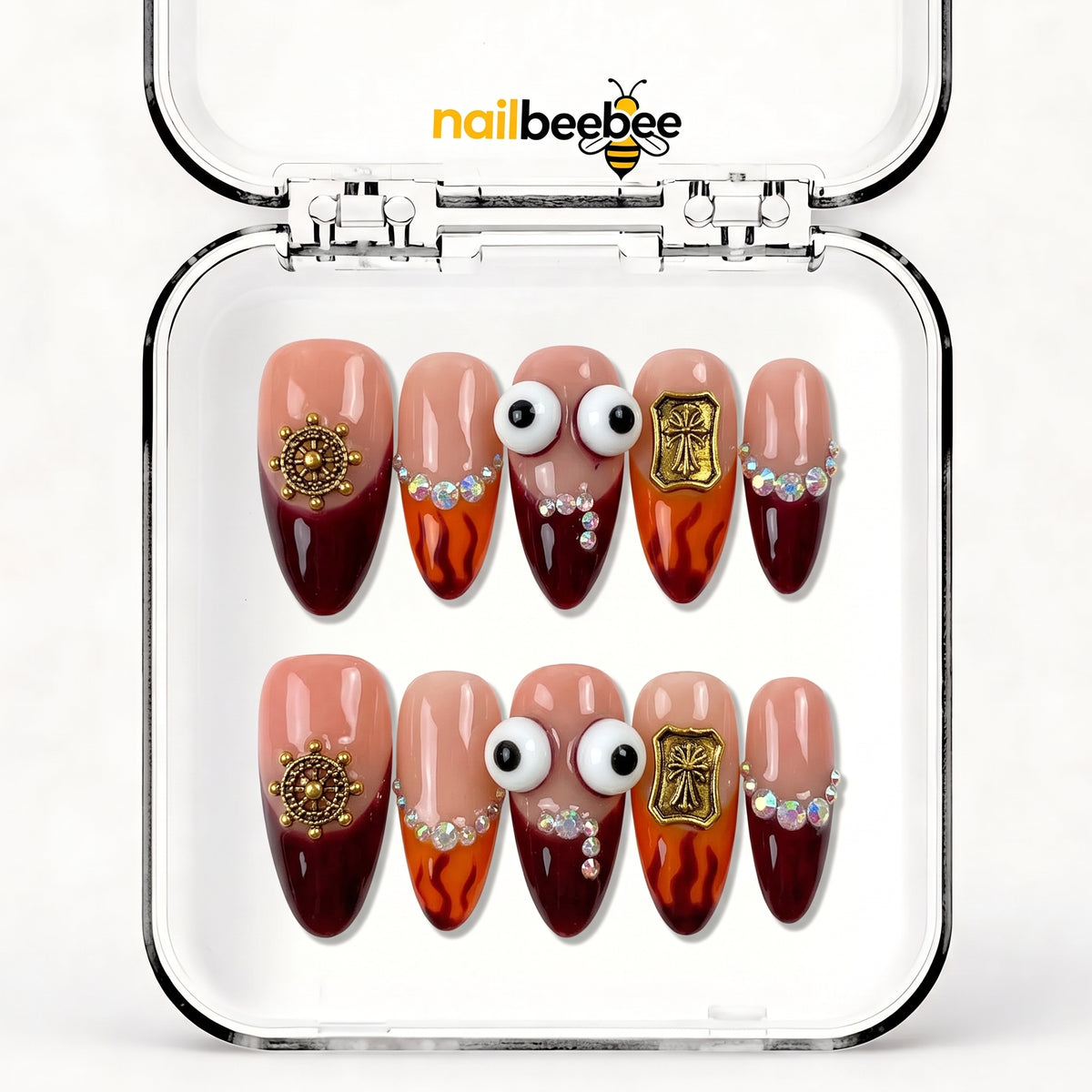 NB-X103 Handmade Short Almond Acrylic for Date Night,Travel