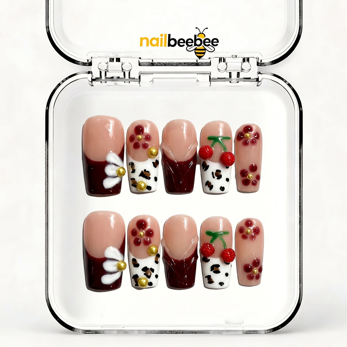 NB-D184 Handmade Short Square Acrylic for Date Night,Travel