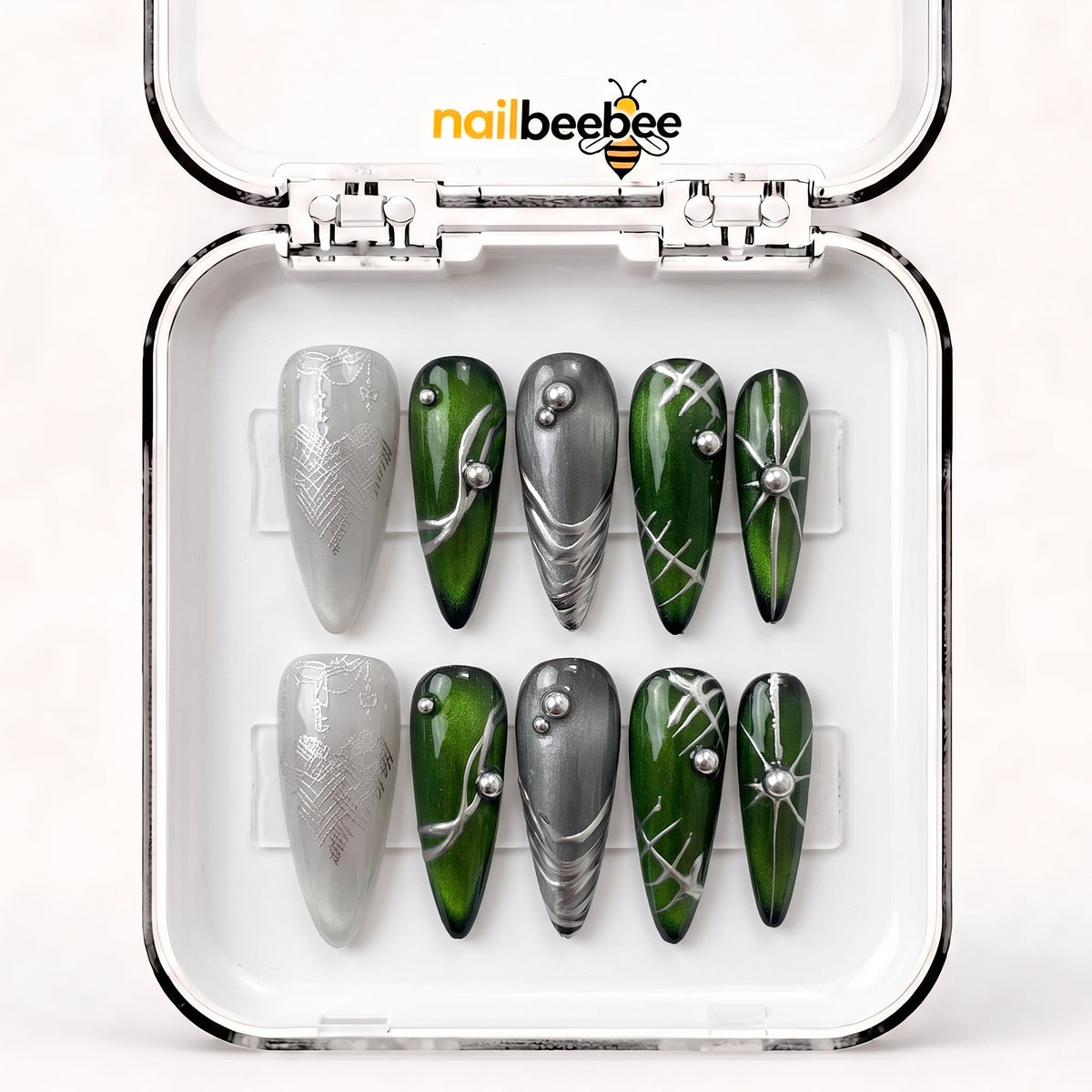 NB-S85 Handmade Medium Stiletto Acrylic for Date Night,Travel