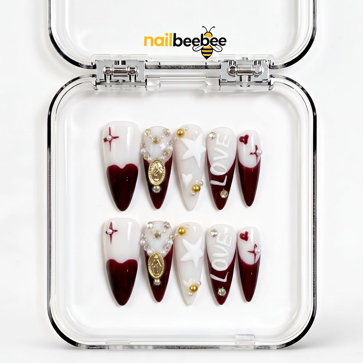 NB-S284 Handmade Medium Stiletto Acrylic for Date Night,Travel