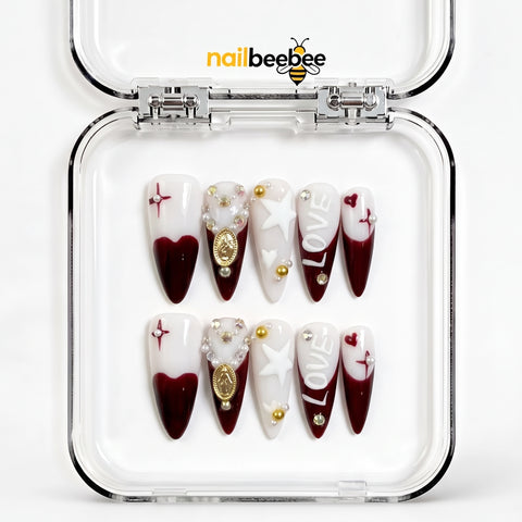 NB-S284 Handmade Medium Stiletto Acrylic for Date Night,Travel