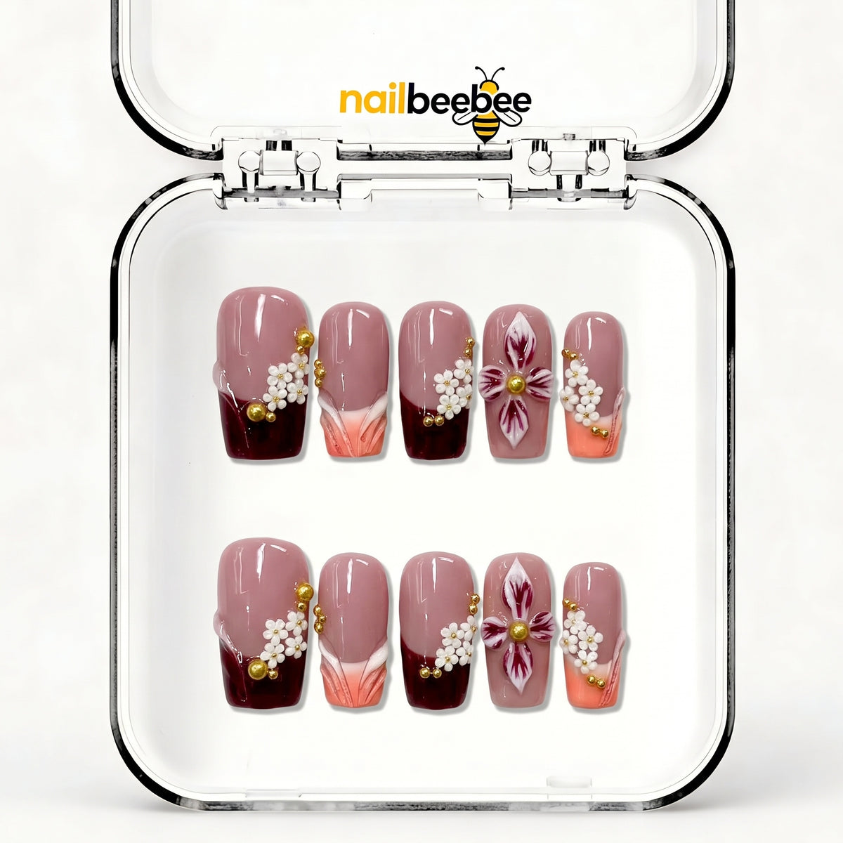 NB-D187 Handmade Short Square Acrylic for Date Night,Travel