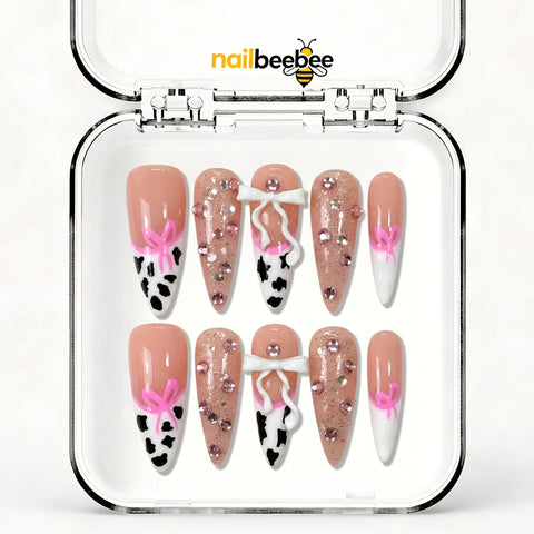 NB-S140 Handmade Medium Stiletto Acrylic for Date Night,Travel