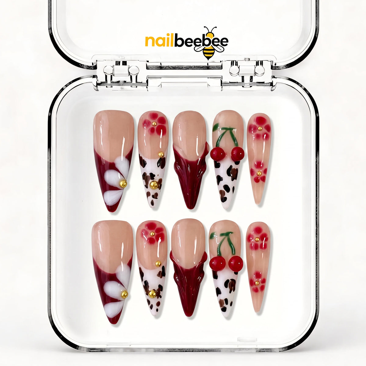 NB-S199 Handmade Medium Stiletto Acrylic for Date Night,Travel