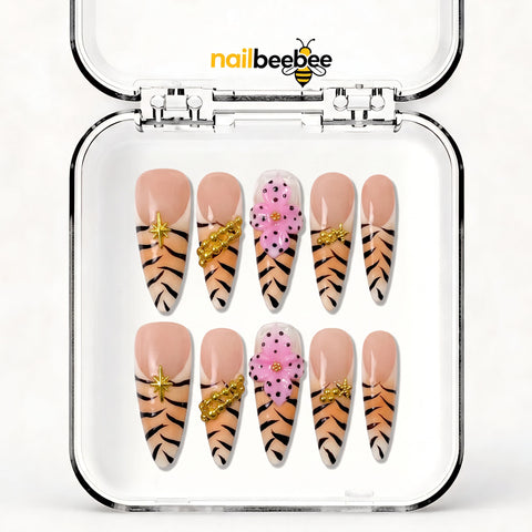 NB-S176 Handmade Medium Stiletto Acrylic for Date Night,Travel