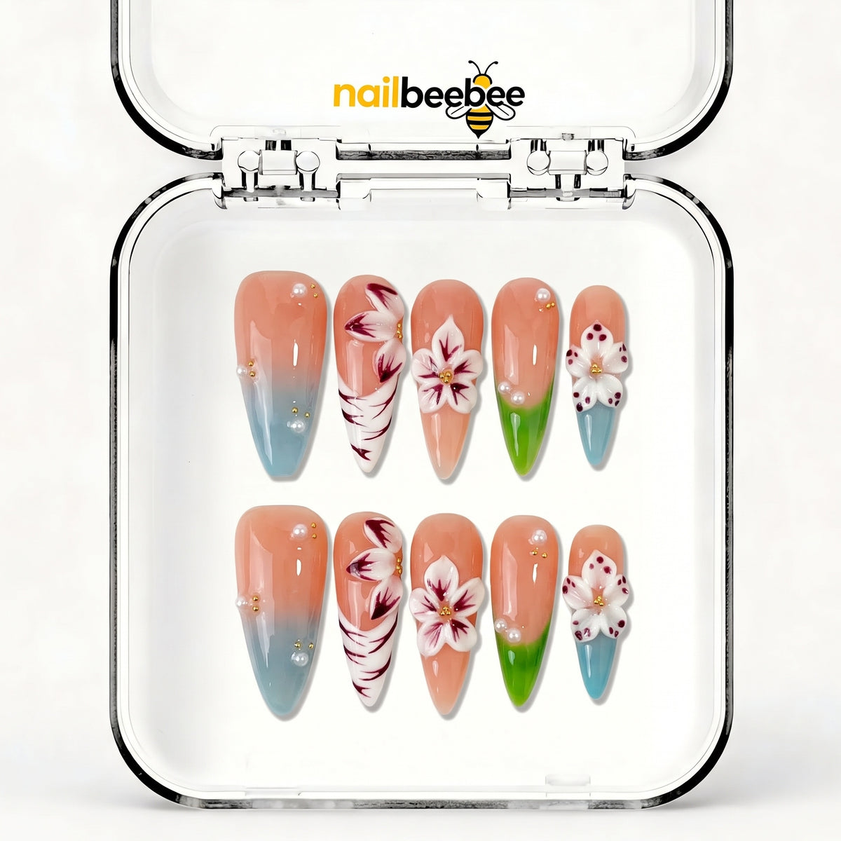 NB-S233 Handmade Medium Stiletto Acrylic for Date Night,Travel