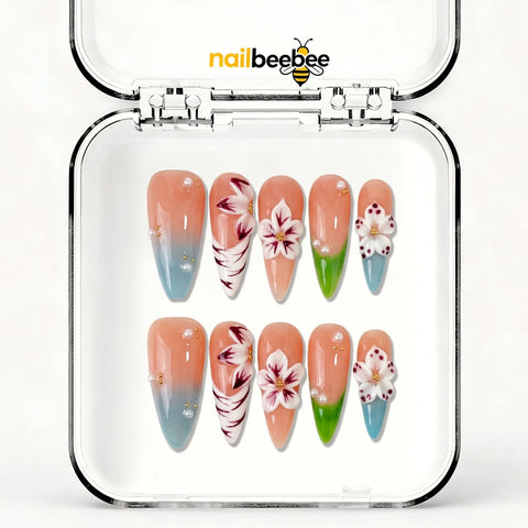 NB-S233 Handmade Medium Stiletto Acrylic for Date Night,Travel