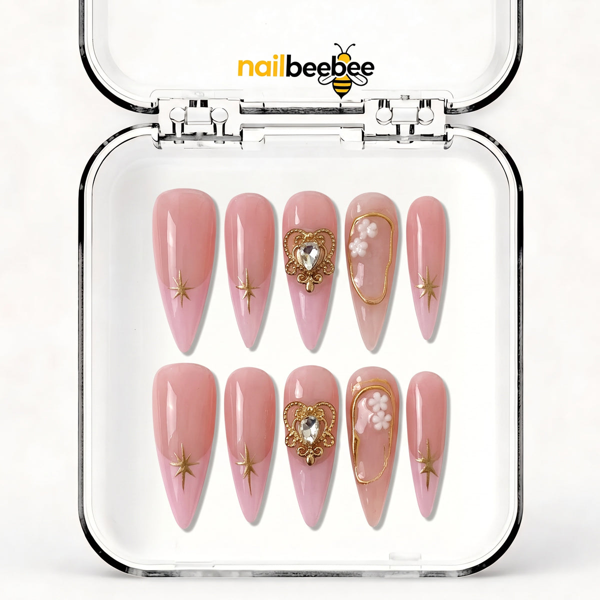 NB-S163 Handmade Medium Stiletto Acrylic for Date Night,Travel