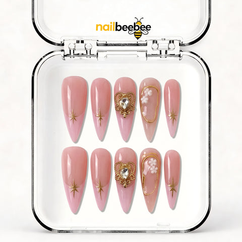 NB-S163 Handmade Medium Stiletto Acrylic for Date Night,Travel