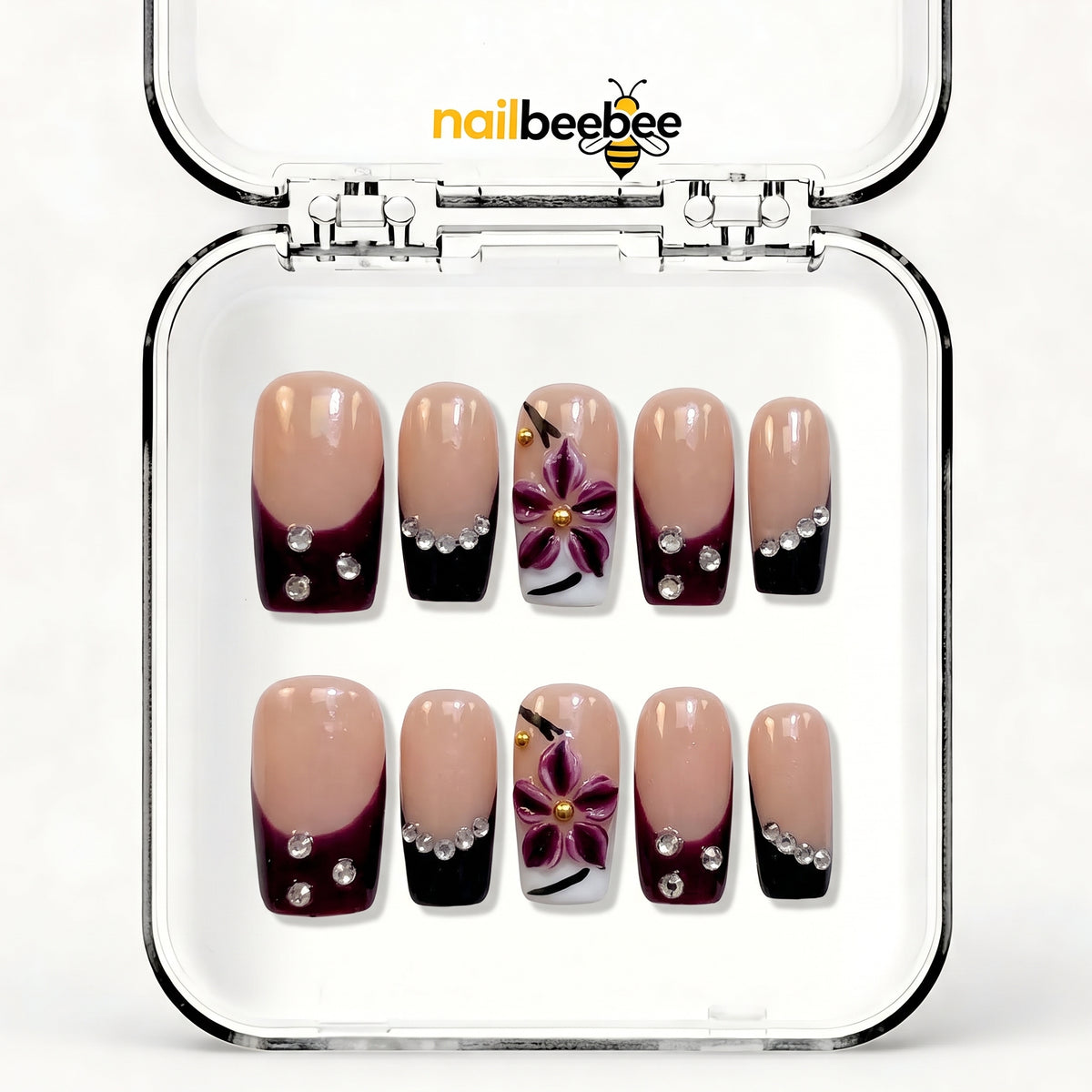 NB-D112 Handmade Short Square Acrylic for Date Night,Travel