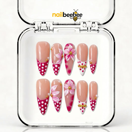NB-S250 Handmade Medium Stiletto Acrylic for Date Night,Travel