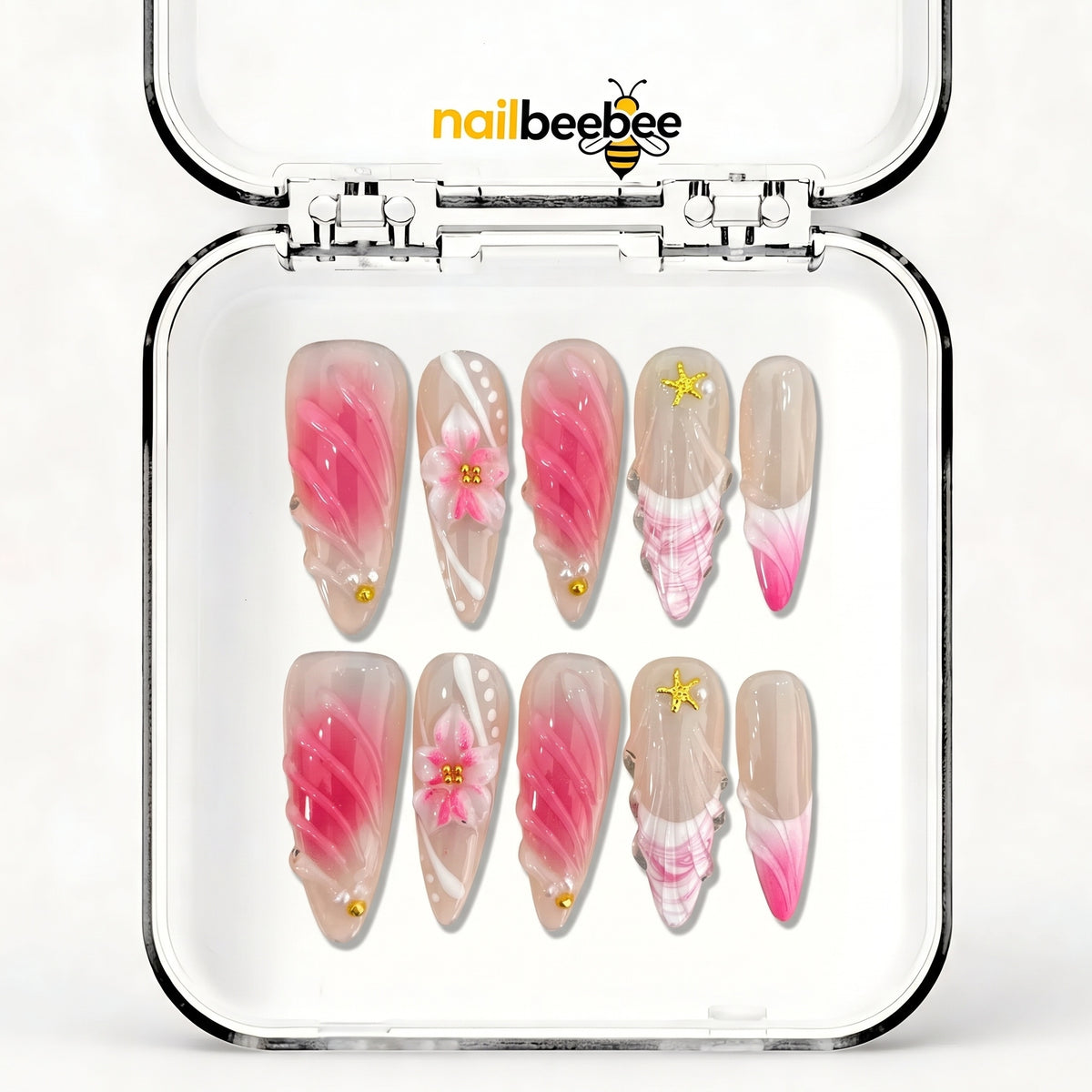 NB-S207 Handmade Medium Stiletto Acrylic for Date Night,Travel