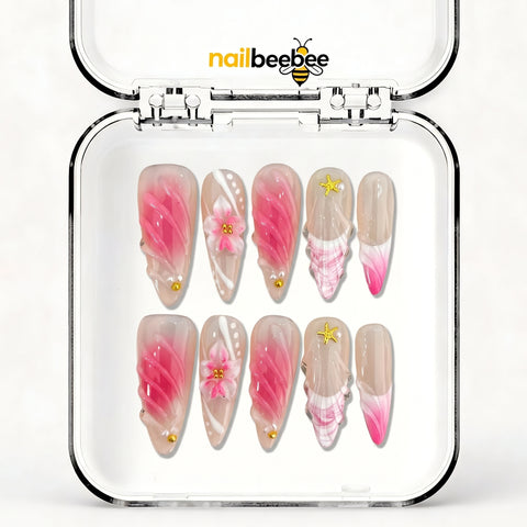 NB-S207 Handmade Medium Stiletto Acrylic for Date Night,Travel