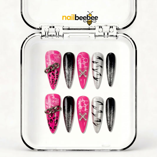NB-S242 Handmade Medium Stiletto Acrylic for Date Night,Travel