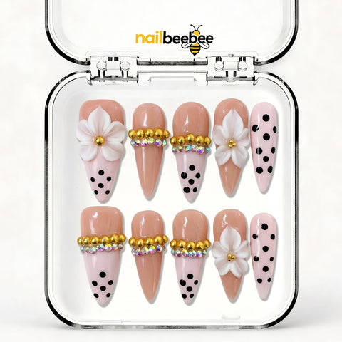 NB-S238 Handmade Medium Stiletto Acrylic for Date Night,Travel