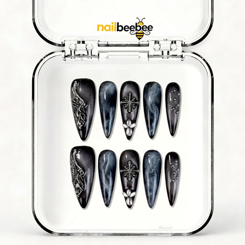 NB-S246 Handmade Medium Stiletto Acrylic for Date Night,Travel