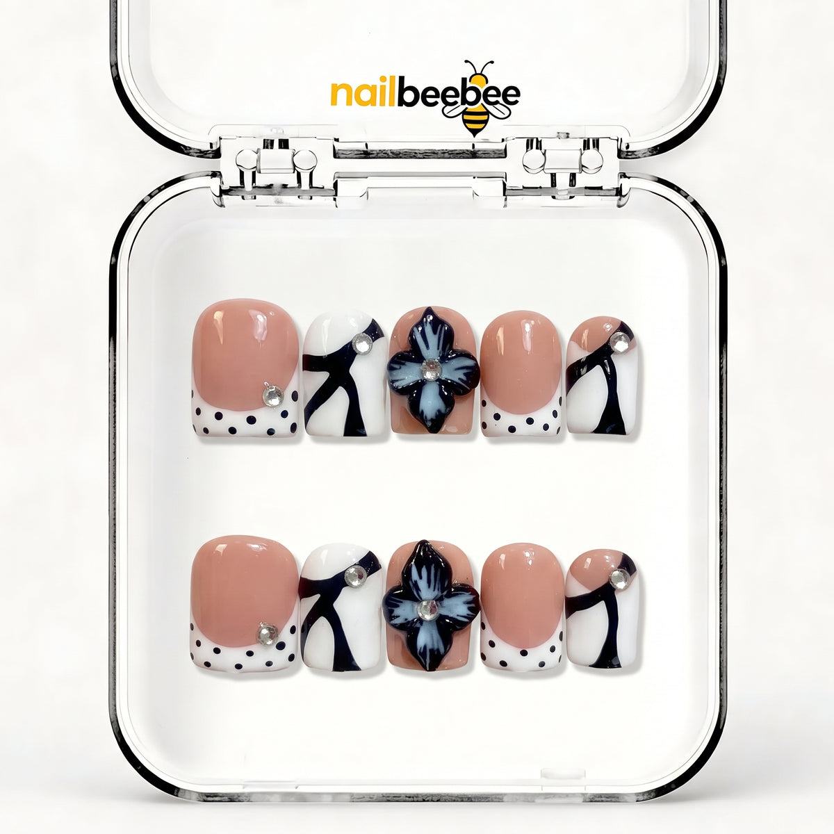 NB-D104 Handmade Short Square Acrylic for Date Night,Travel