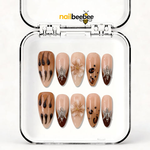NB-X107 Handmade Short Almond Acrylic for Date Night,Travel