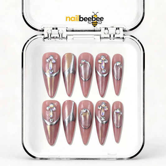 NB-S113 Handmade Medium Stiletto Acrylic for Date Night,Travel