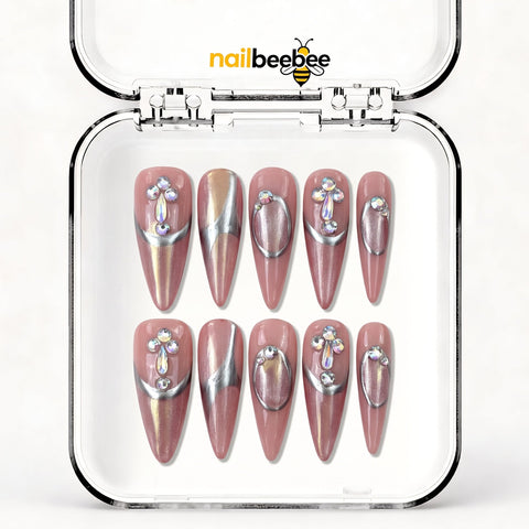 NB-S113 Handmade Medium Stiletto Acrylic for Date Night,Travel