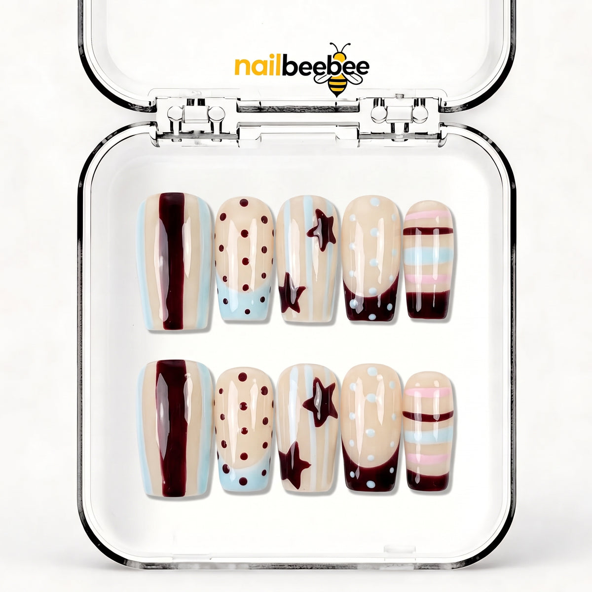 NB-D62 Handmade Short Square Acrylic for Date Night,Travel